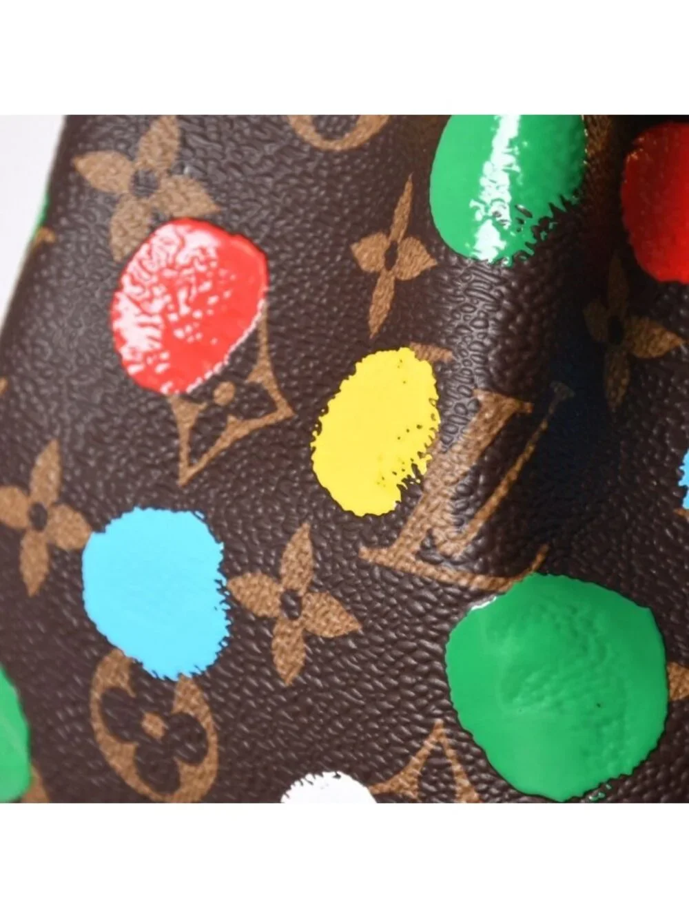 Louis Vuitton Yayoi Kusama Collaboration Shoulder Bag Monogram Nano Noe Brown